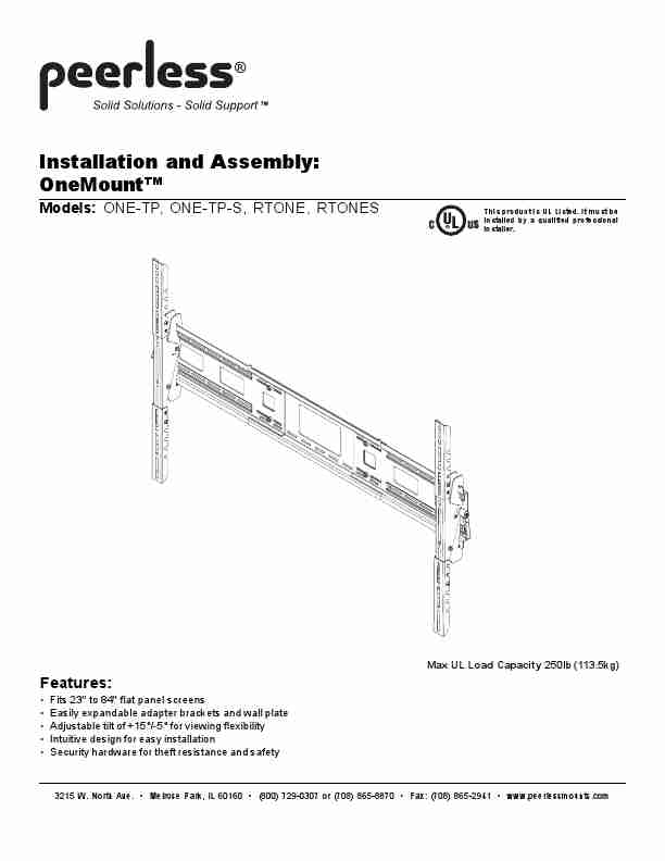 Peerless Industries Indoor Furnishings ONE-TP-page_pdf